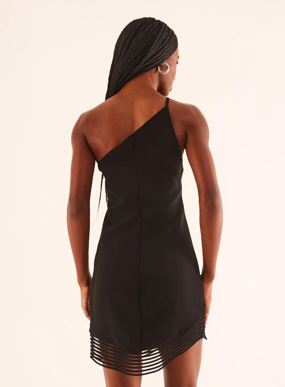 One-Shoulder Dress with Tulle