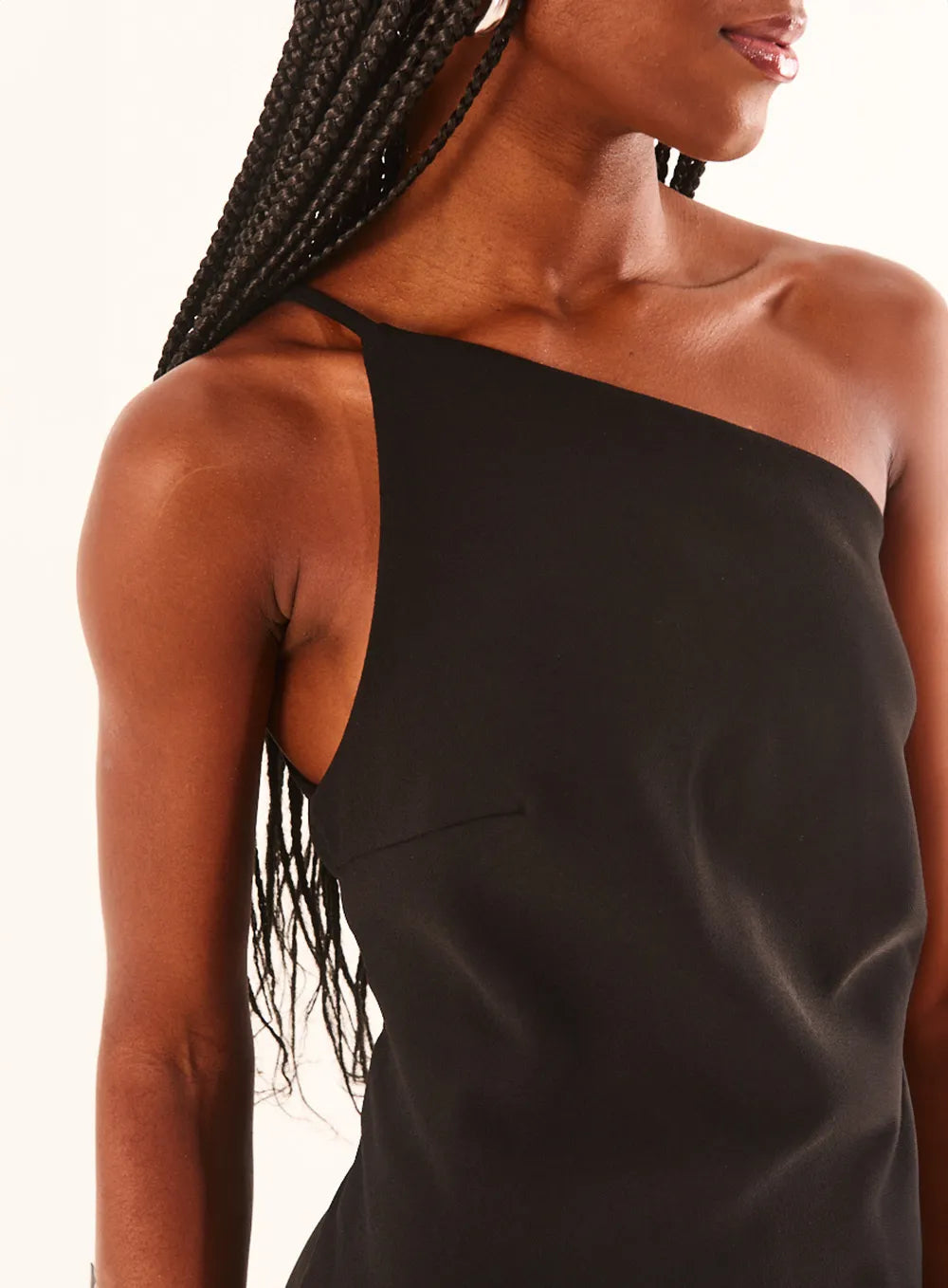 One-Shoulder Dress with Tulle