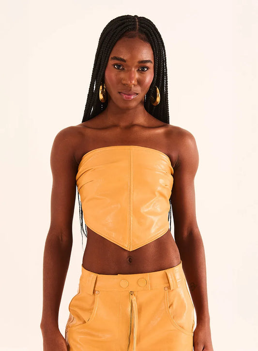 Faux Leather Corset Top