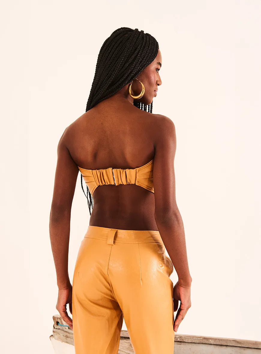 Faux Leather Corset Top