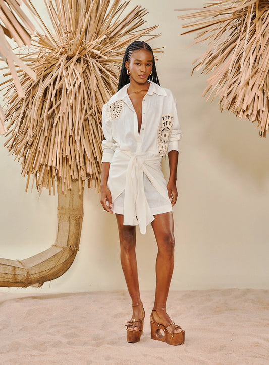 Special Chemise Dress in Embroidered Linen