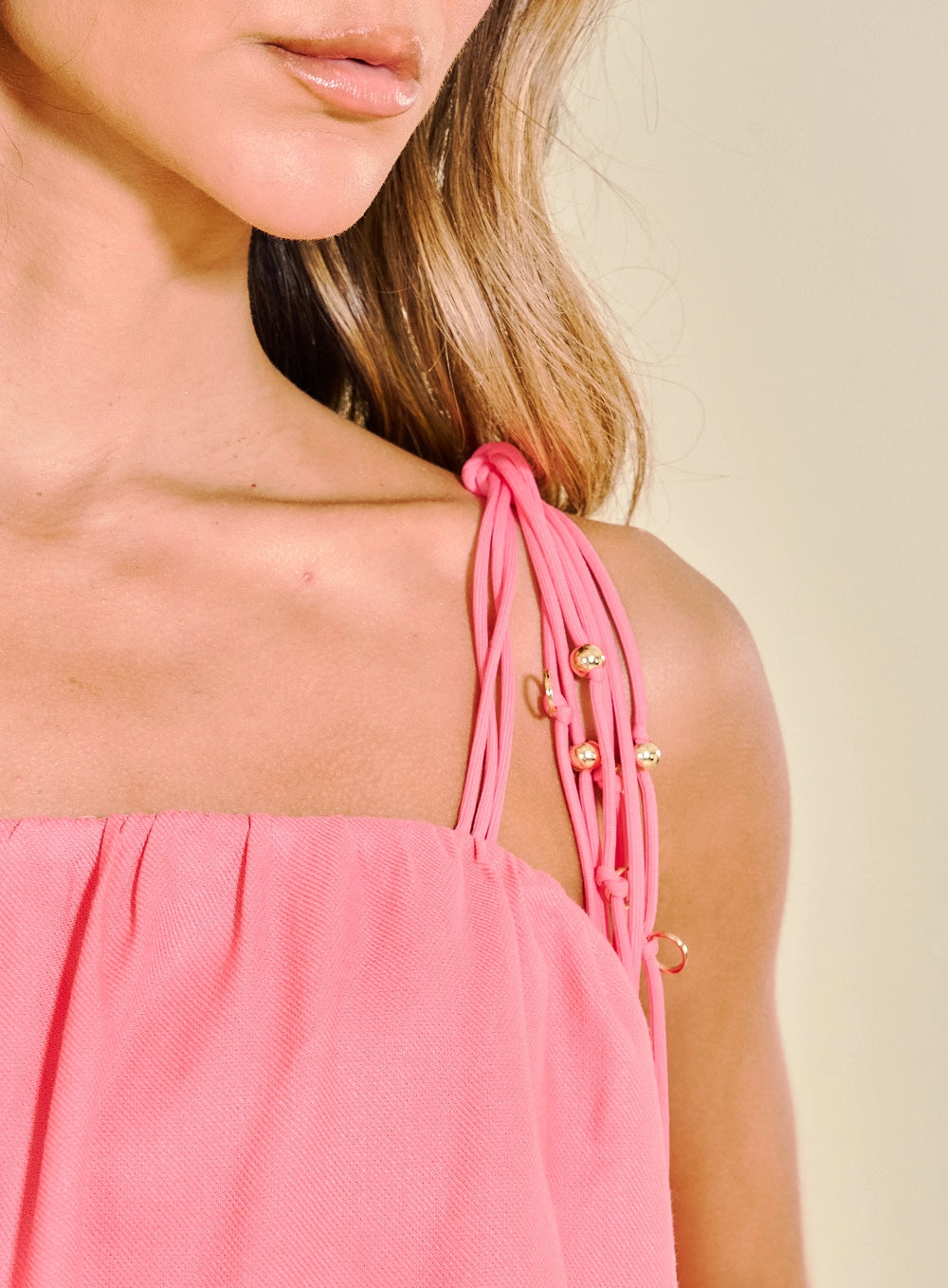 Short Linen Dress with Hand Embroidery