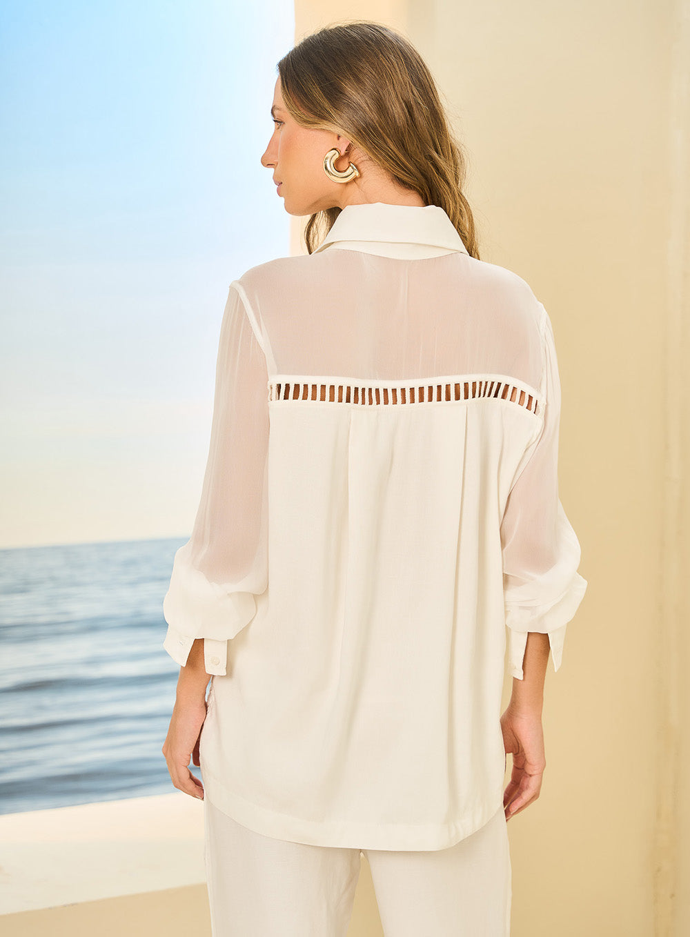 Guipure Lace Shirt and Pants Set